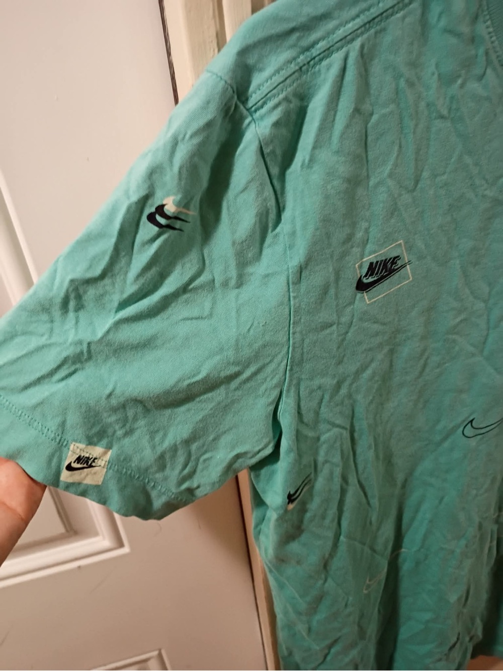 Nike Men's Short-Sleeve Logo Tee — Teal Green - Picture 3 of 4